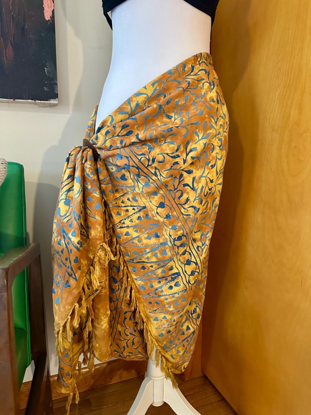 Gold Floral Sarong - Picture 2 of 6